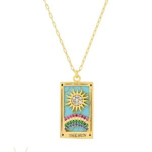 Free People TAI JEWELRY The Sun Tarot Card Necklace Anthropologie